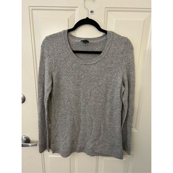 Talbots Gray Lambs Wool Blend Knit Sweater Size Medium - Picture 5 of 8